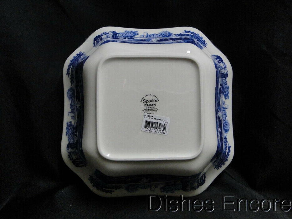 Spode Italian, Blue Scene: NEW Square Serving / Salad Bowl, Box