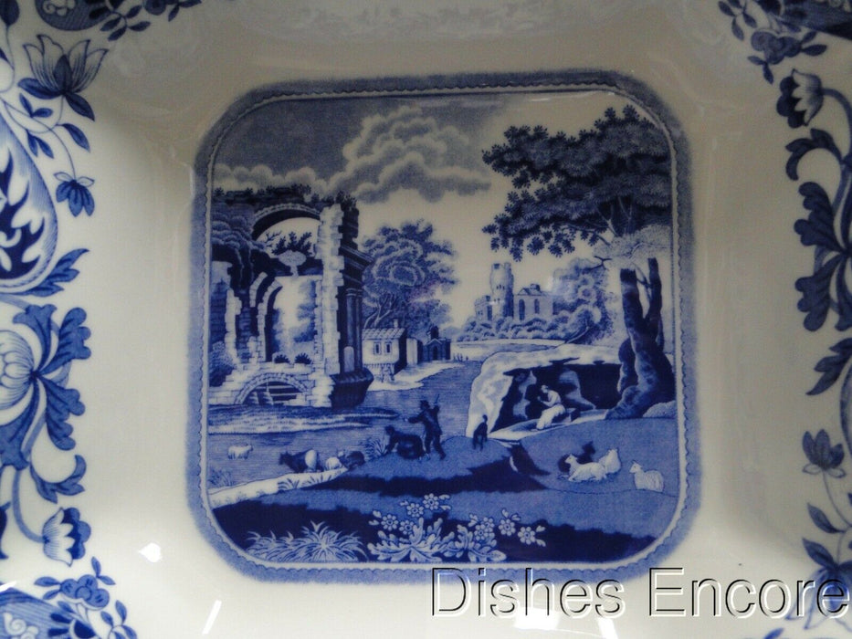 Spode Italian, Blue Scene: NEW Square Serving / Salad Bowl, Box