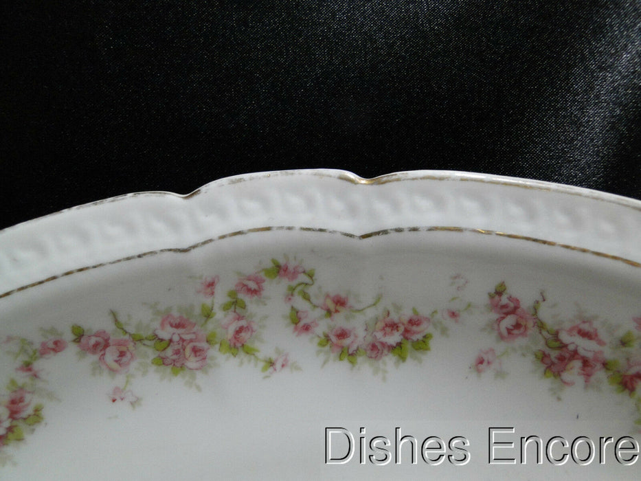 Zeh, Scherzer & Co 508, Pink Rose Garland: Oval Serving Bowl, 9 5/8", As Is
