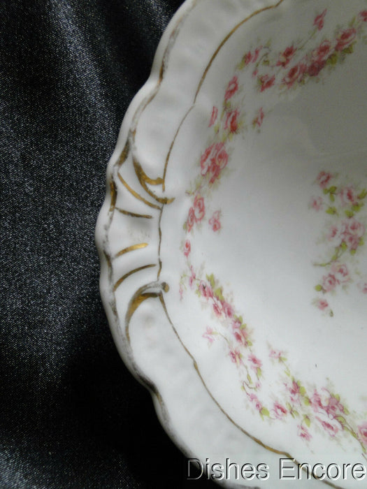 Zeh, Scherzer & Co 508, Pink Rose Garland: Oval Serving Bowl, 9 5/8", As Is