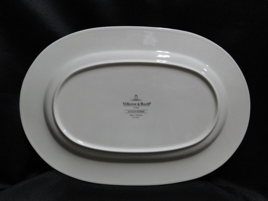 Villeroy & Boch Audun Ferme, Black, White, Yellow: Oval Platter, 13 1/2"