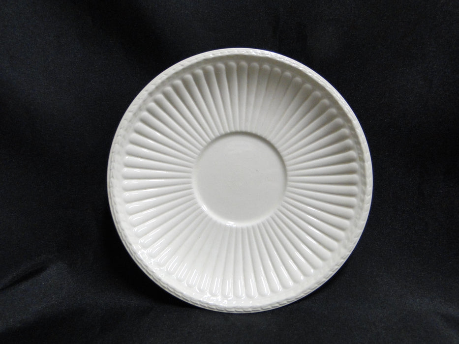 Wedgwood Edme, Ribbed Rim, Off White: Cup & Saucer Set, 2 1/2", As Is