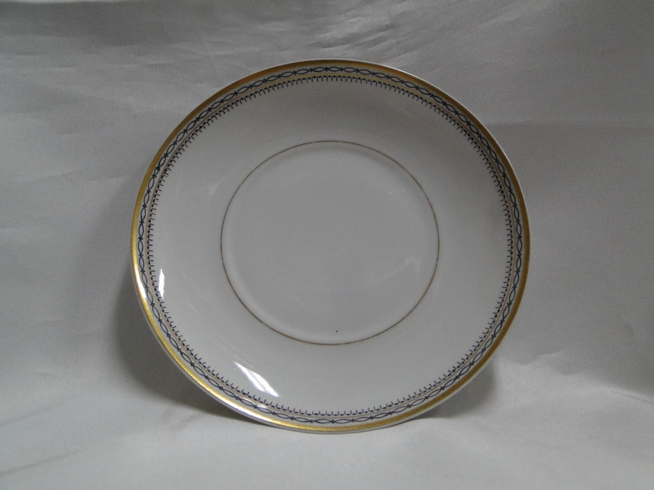 Heinrich HC9, Black Ovals, Gold Trim: Square Handle Cup & Saucer Set, 2", Nick
