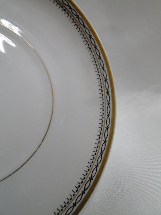 Heinrich HC9, Black Ovals, Gold Trim: Square Handle Cup & Saucer Set, 2", Nick
