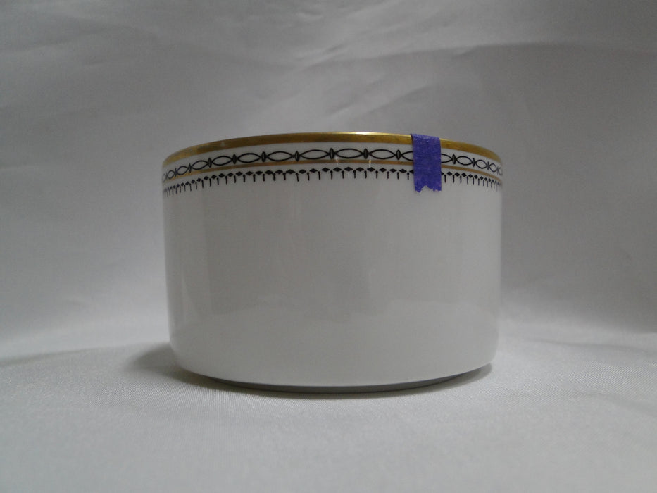Heinrich HC9, Black Ovals, Gold Trim: Square Handle Cup & Saucer Set, 2", Nick