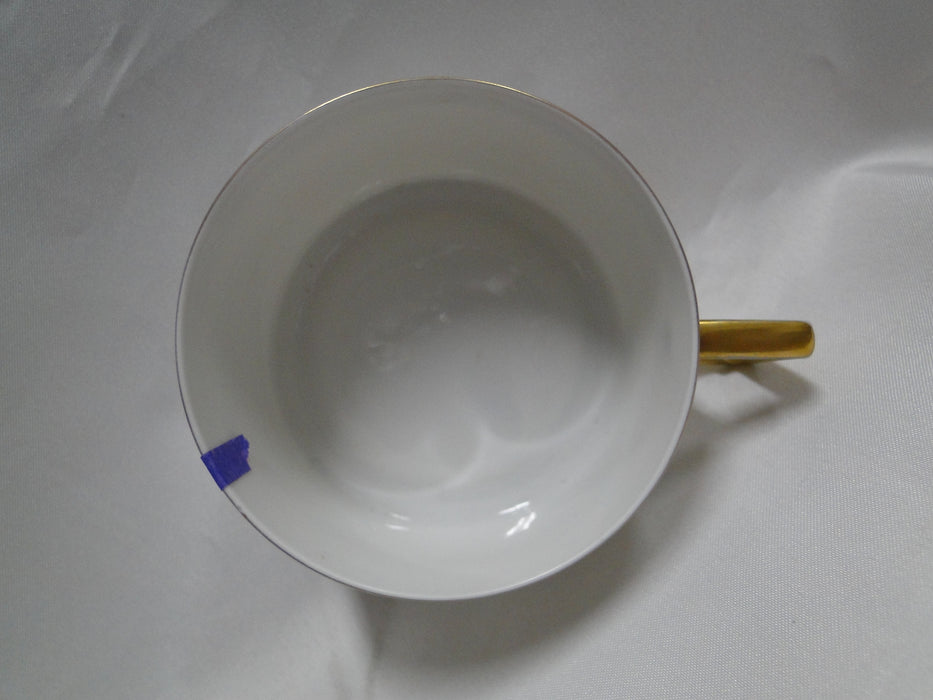 Heinrich HC9, Black Ovals, Gold Trim: Square Handle Cup & Saucer Set, 2", Nick