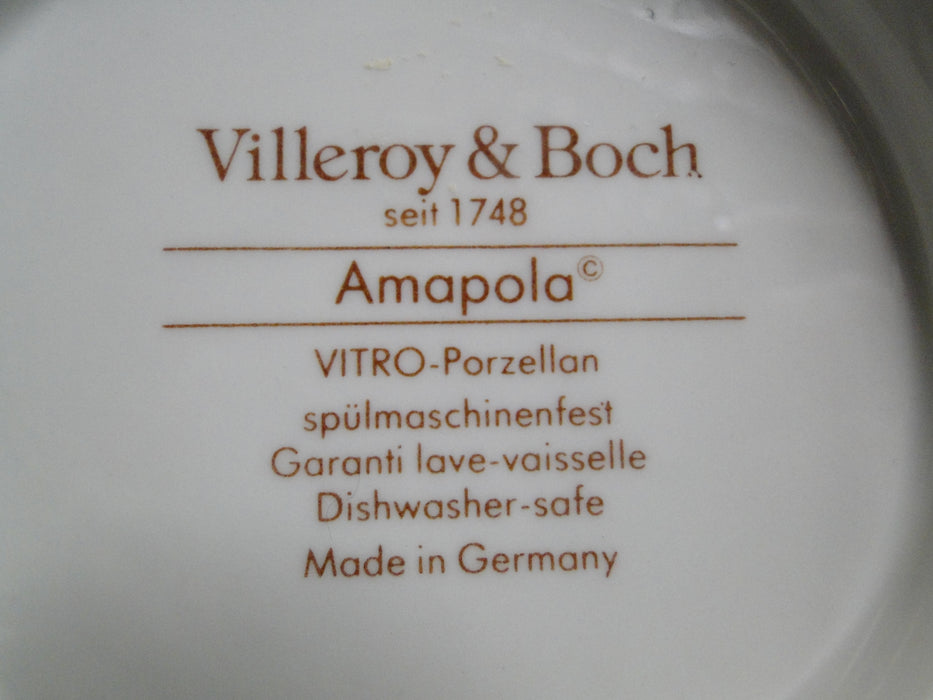 Villeroy & Boch Amapola, Blue & Orange Flowers: Tureen & Lid, 8" Tall