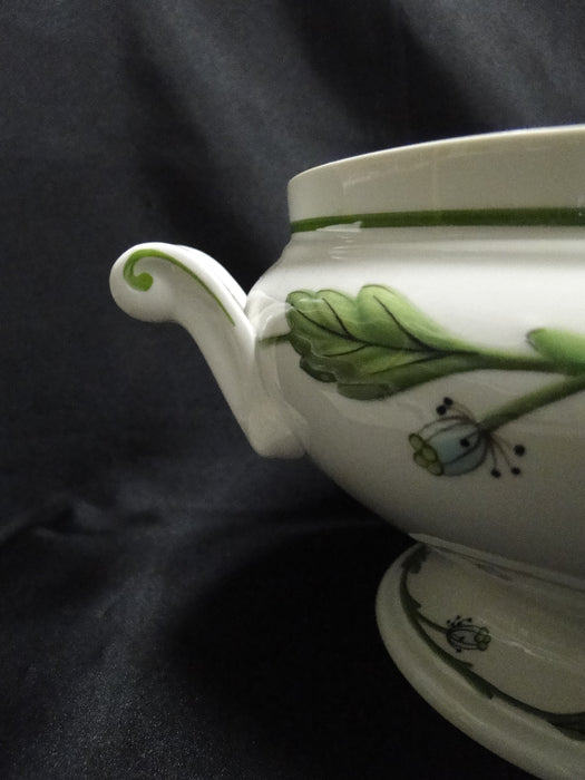 Villeroy & Boch Amapola, Blue & Orange Flowers: Tureen & Lid, 8" Tall
