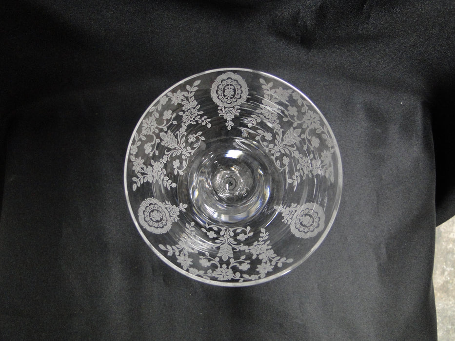 Tiffin Love Lace, 17358, Clear, Etched, June Night: Claret Wine, 6 5/8", As Is
