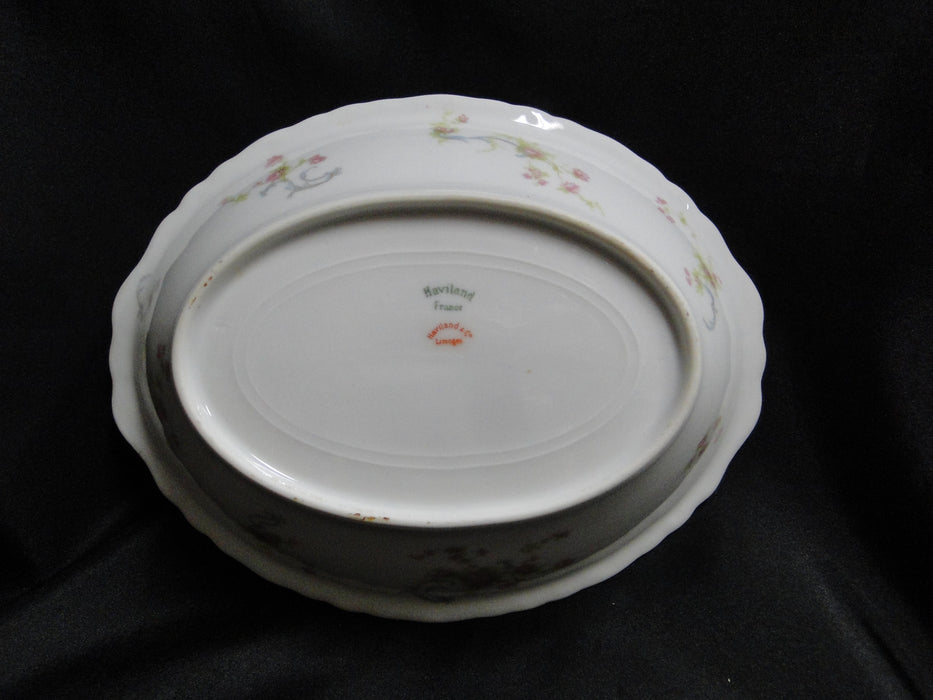 Haviland (Limoges) Schleiger 57, Blue Scrolls: Oval Serving Bowl, 10" x 7 7/8"