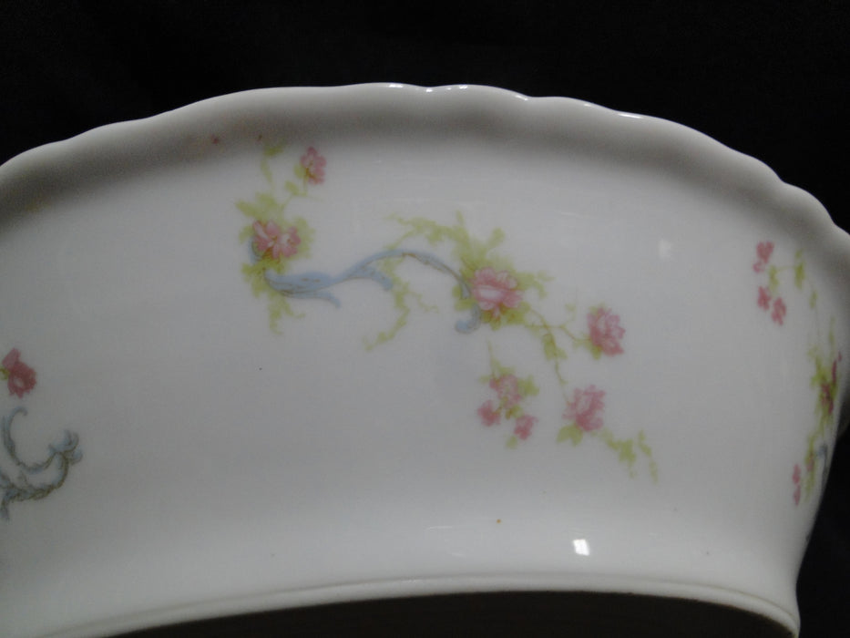 Haviland (Limoges) Schleiger 57, Blue Scrolls: Oval Serving Bowl, 10" x 7 7/8"