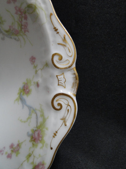 Haviland (Limoges) Schleiger 57, Blue Scrolls: Oval Serving Bowl, 10" x 7 7/8"