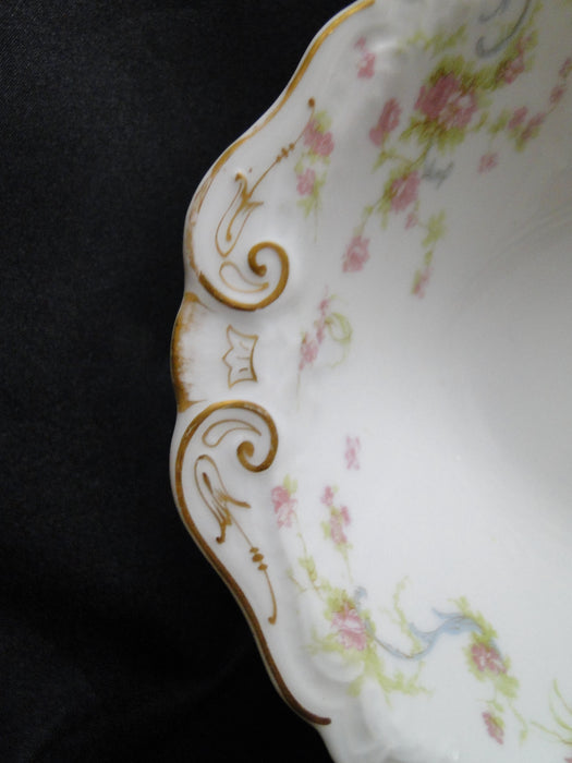 Haviland (Limoges) Schleiger 57, Blue Scrolls: Oval Serving Bowl, 10" x 7 7/8"