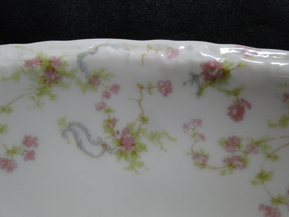 Haviland (Limoges) Schleiger 57, Blue Scrolls: Oval Serving Bowl, 10" x 7 7/8"