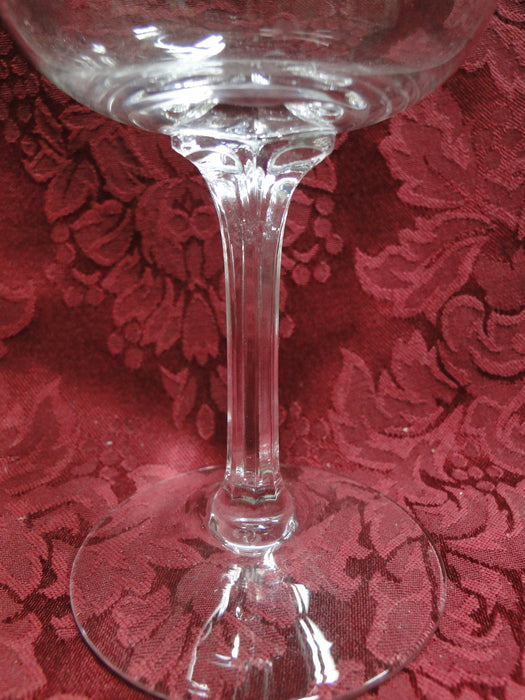 Lenox Holiday Crystal, Older, Etched Holly: Water or Wine Goblet, 7 1/8" Tall