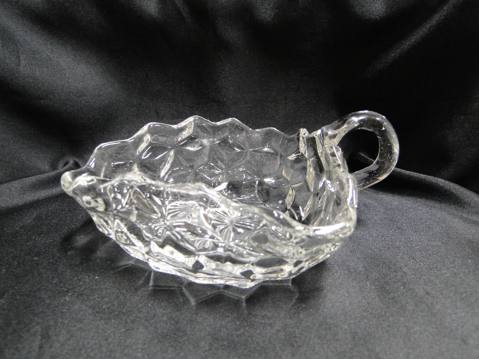 Fostoria American Clear: Triangular Nappy / Bowl w/ Handle, 6" x  2" Tall