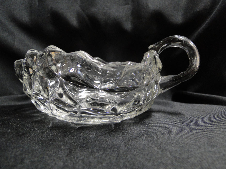 Fostoria American Clear: Triangular Nappy / Bowl w/ Handle, 6" x  2" Tall