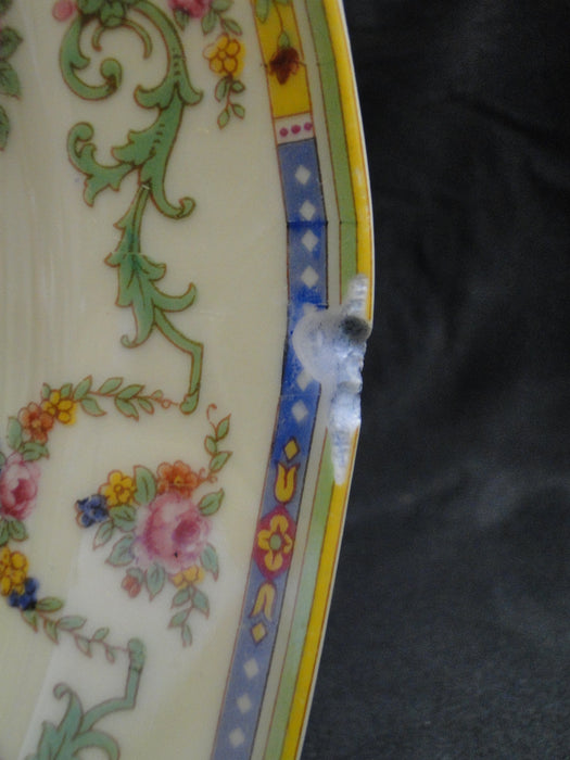 Haviland H591, Floral Swags, Yellow, Green Blue: Oval Platter, 11 3/8", As Is