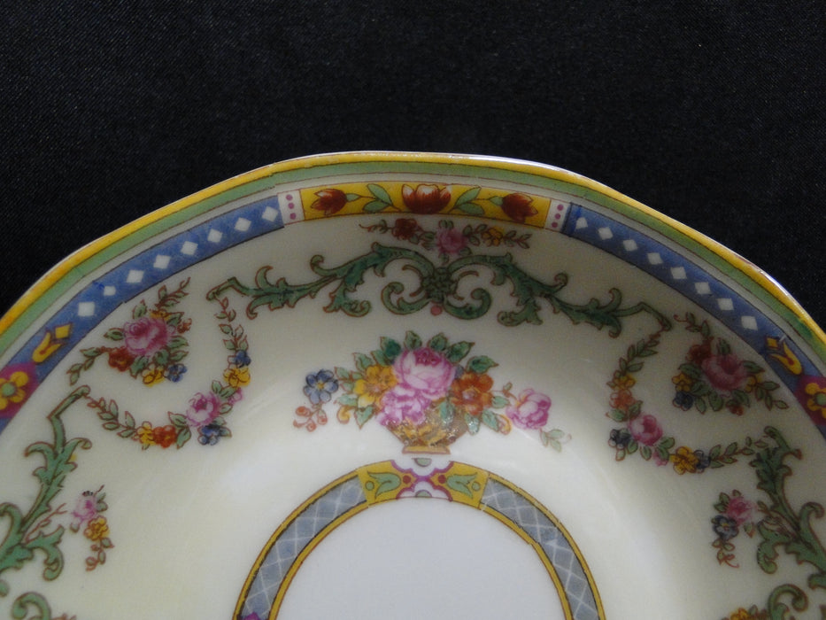 Haviland H591, Floral Swags, Yellow, Green Blue: Fruit Bowl, 5", As Is