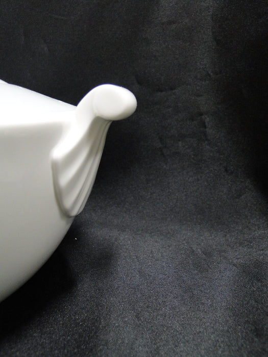 Villeroy & Boch Delta, Aqua Rim, White Fans: Round Covered Serving Bowl w/ Lid