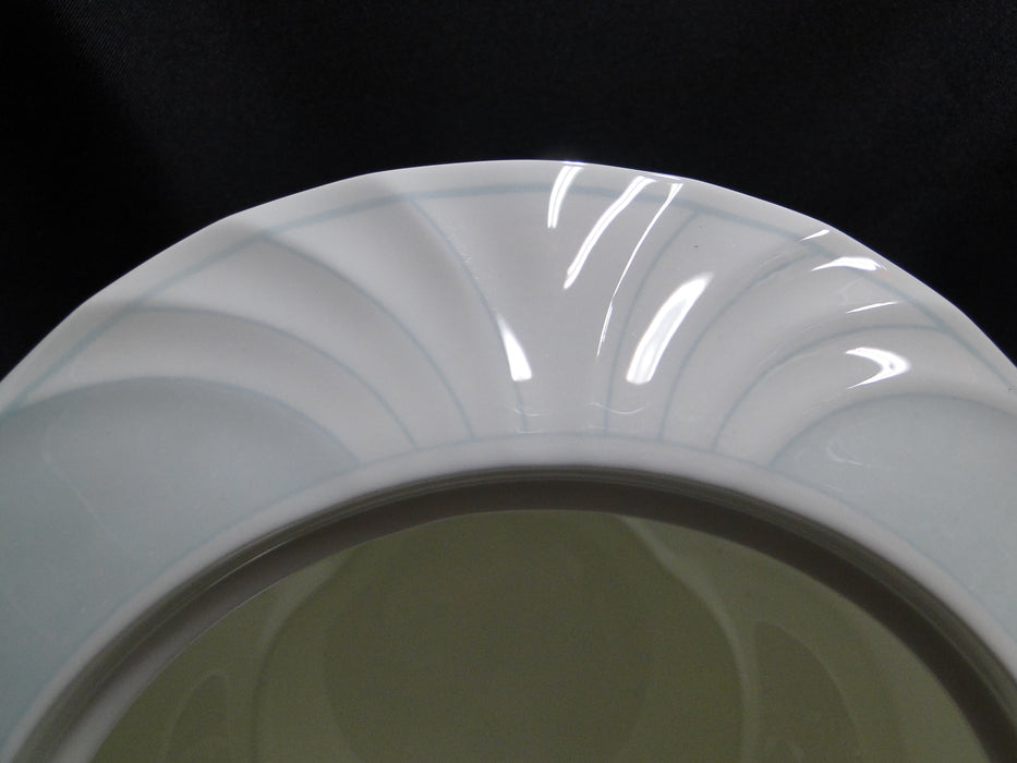 Villeroy & Boch Delta, Aqua Rim, White Fans: Round Covered Serving Bowl w/ Lid