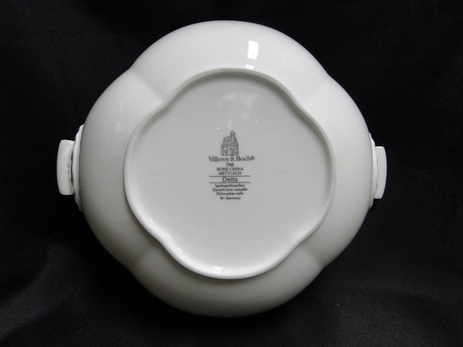Villeroy & Boch Delta, Aqua Rim, White Fans: Round Covered Serving Bowl w/ Lid
