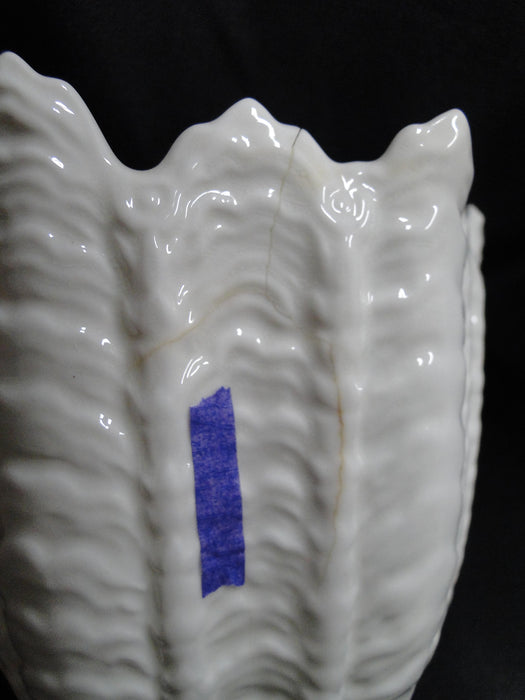 Coalport Countryware, White Embossed Leaves: Celery Bowl, 3-Toed, As Is