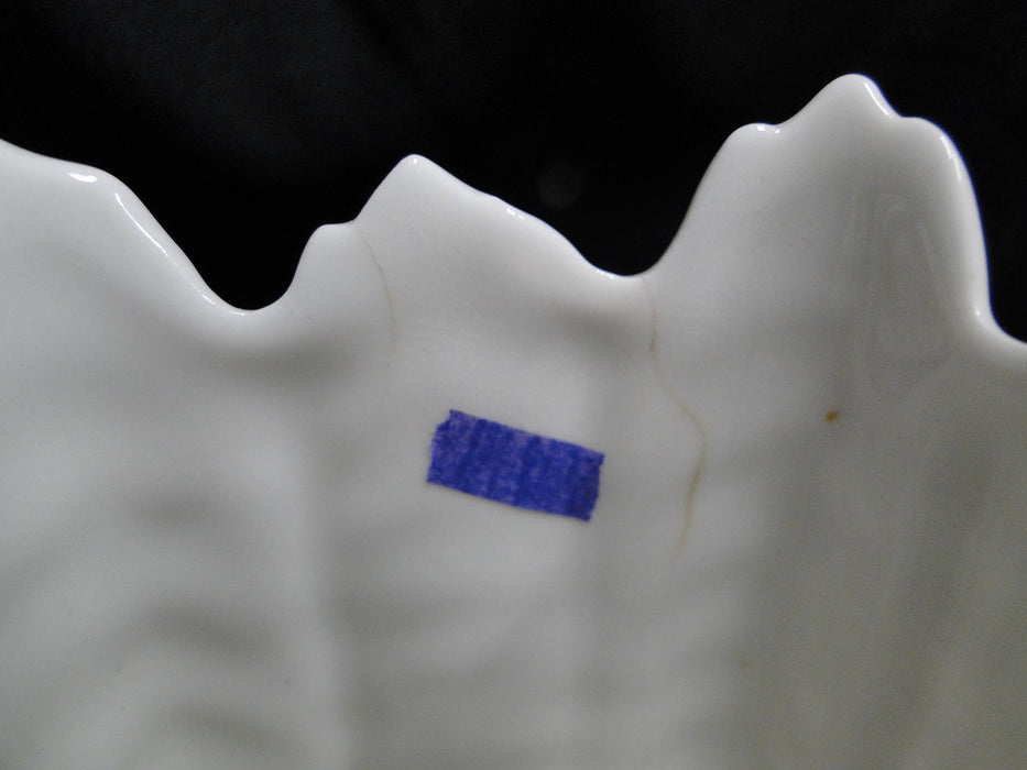 Coalport Countryware, White Embossed Leaves: Celery Bowl, 3-Toed, As Is