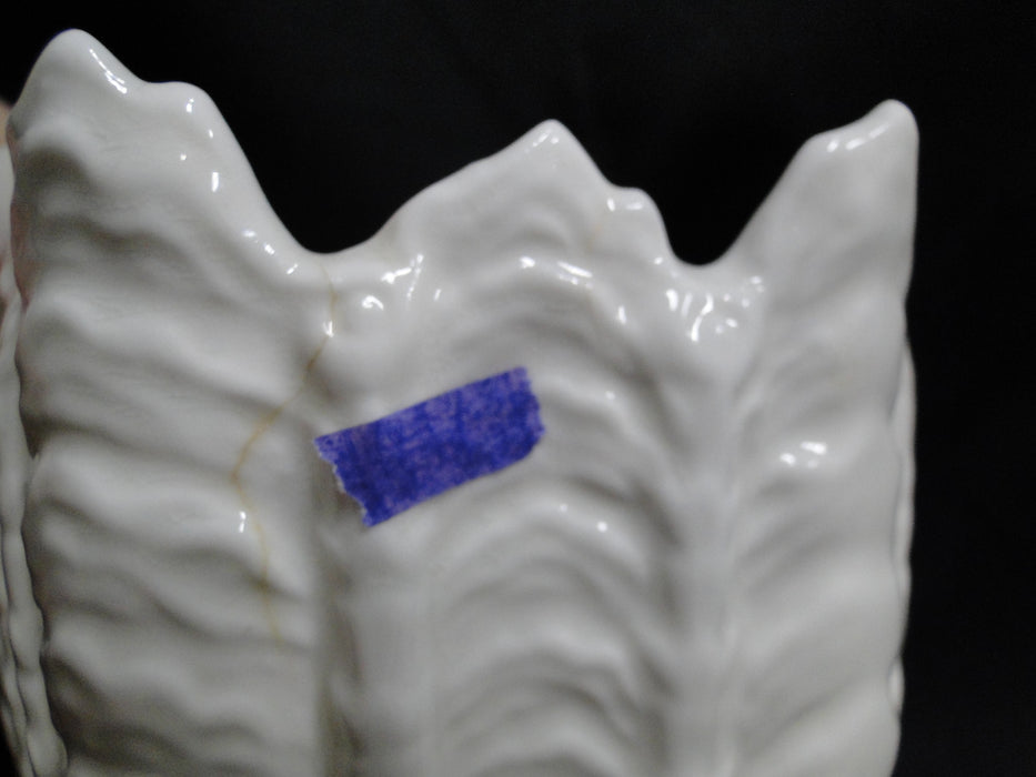 Coalport Countryware, White Embossed Leaves: Celery Bowl, 3-Toed, As Is