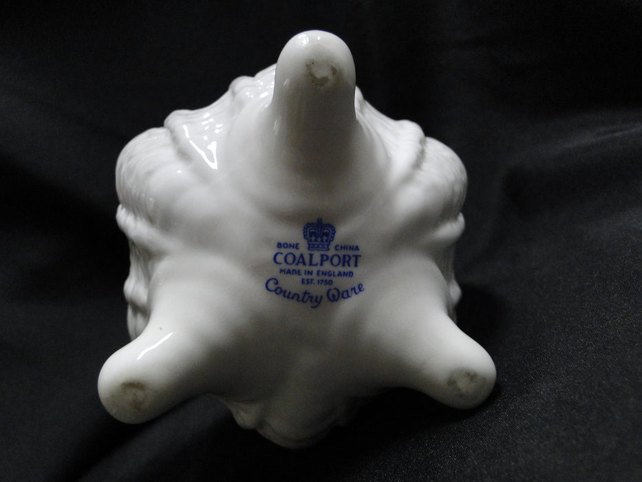 Coalport Countryware, White Embossed Leaves: Celery Bowl, 3-Toed, As Is