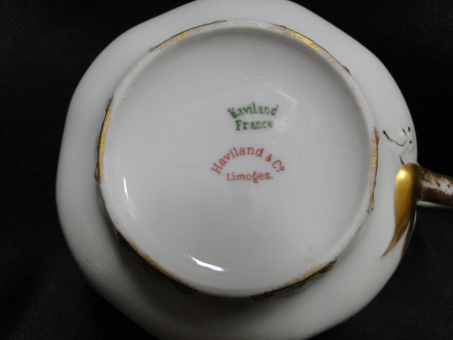 Haviland (Limoges) Schleiger 23, Gold Daubs: Cup & Saucer Set, 2 1/8" Tall