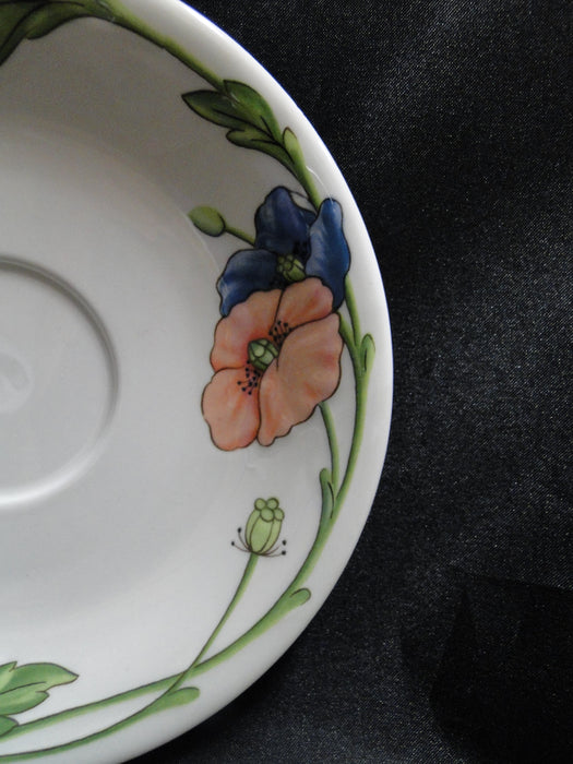 Villeroy & Boch Amapola, Blue & Orange Flowers: Cup & Saucer Set (s), 2 3/4"