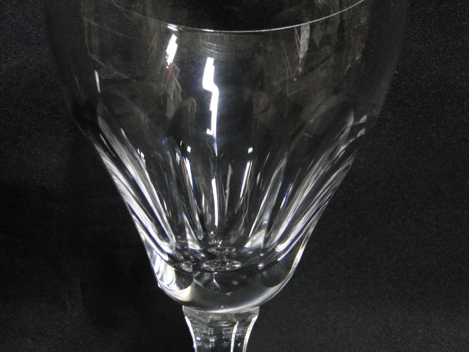 Val St. Lambert Riviera, 9 Cut Thumbprints: Water or Wine Goblet, 6 1/4"