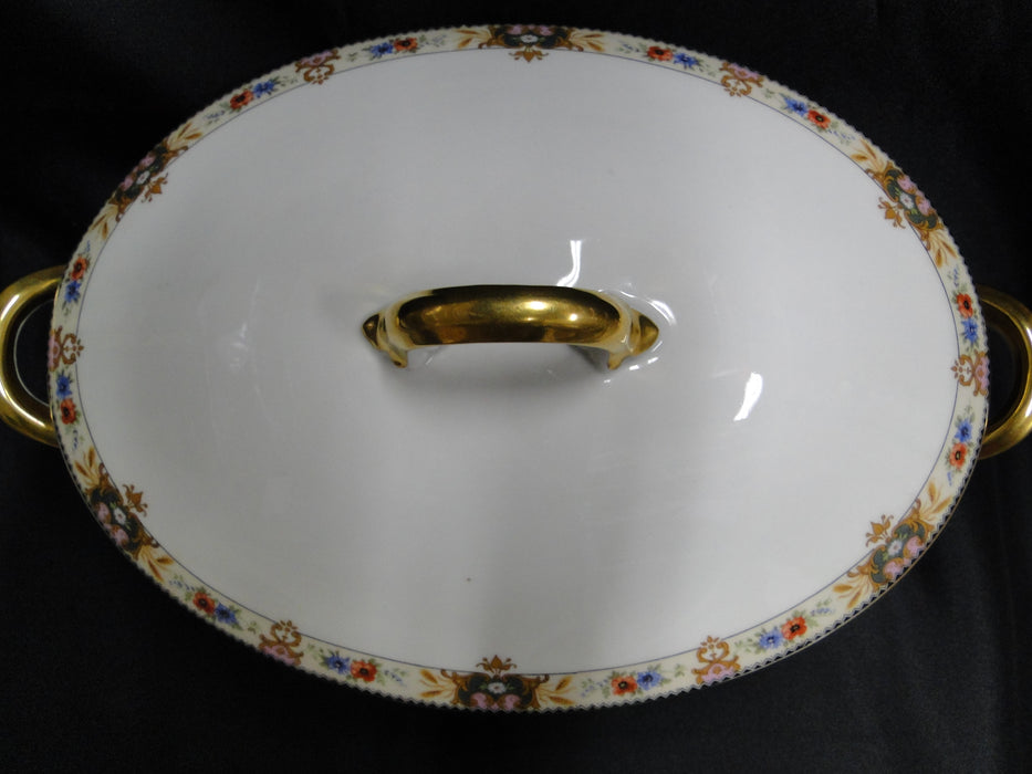 C. Tielsch Altwasser, #2251 Multicolor Floral Band: Oval Covered Bowl