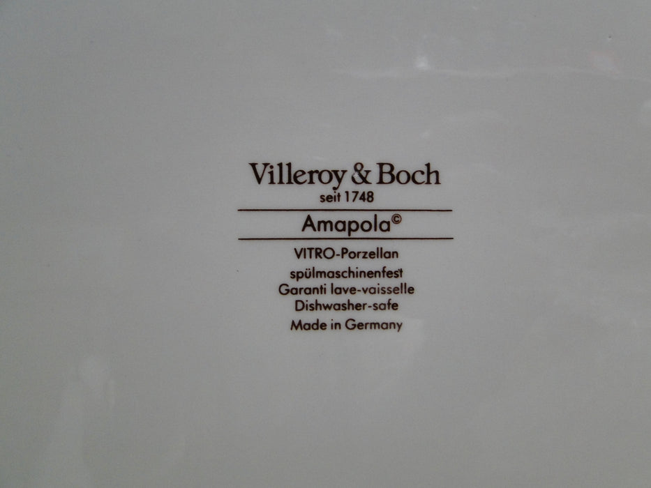 Villeroy & Boch Amapola, Blue & Orange Flowers: Oval Serving Platter, 17"