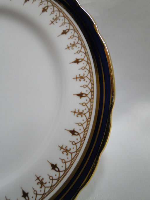 Aynsley Leighton Scalloped, Cobalt & Gold Bands: Bread Plate, 6 1/2"