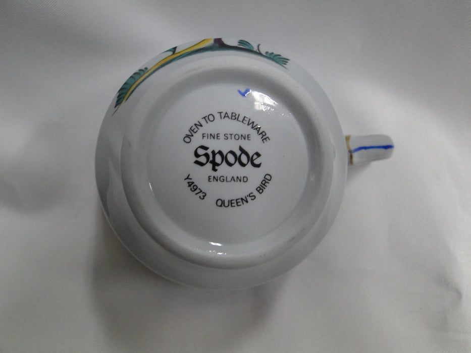 Spode Queen's Bird, Multicolored Bird on Gray: Cup & Saucer Set (s), 2 5/8" Tall