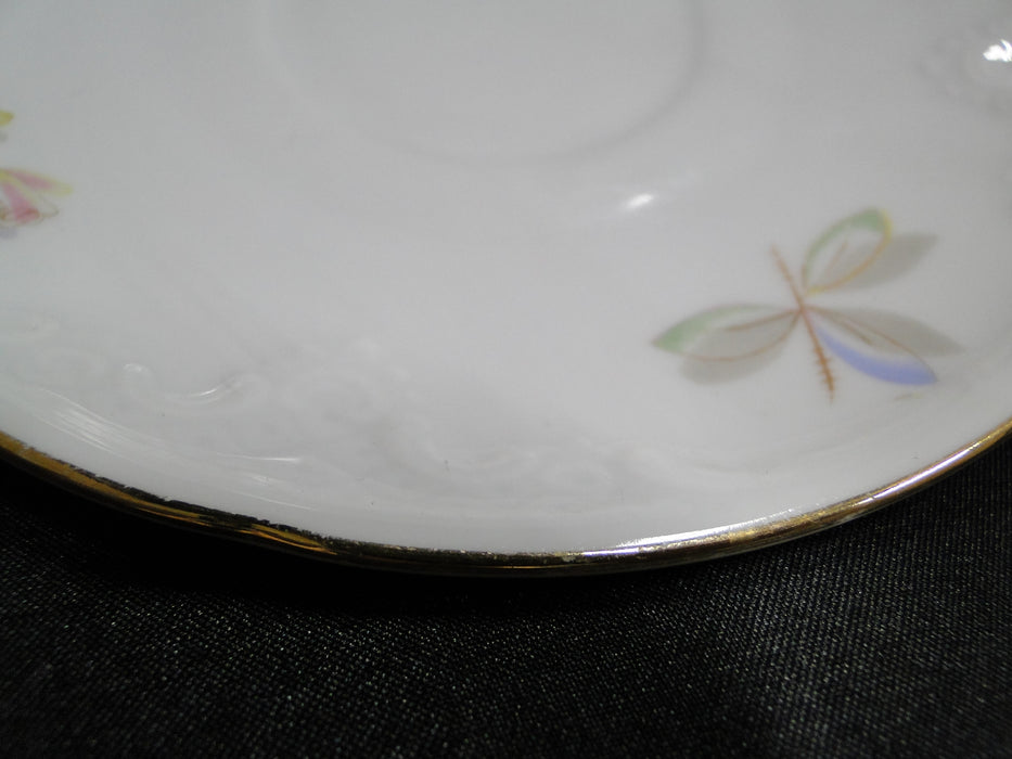 Eschenbach White w/ Pink & Yellow Flowers ESC302: Saucer (s) Only
