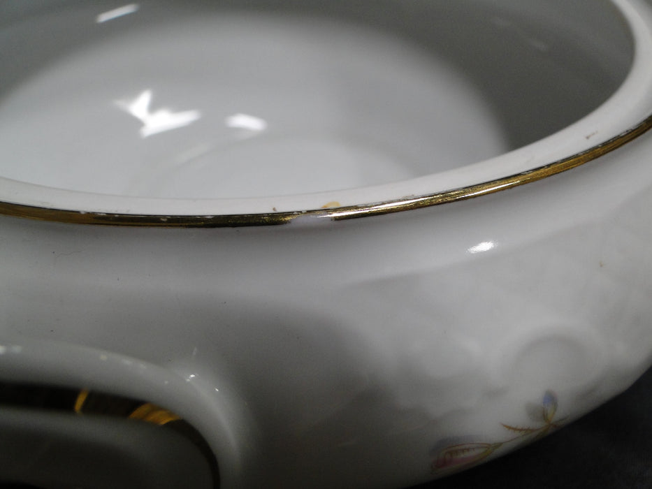 Eschenbach White w/ Pink & Yellow Flowers ESC302: Round Bowl, No Lid, 9 3/4"