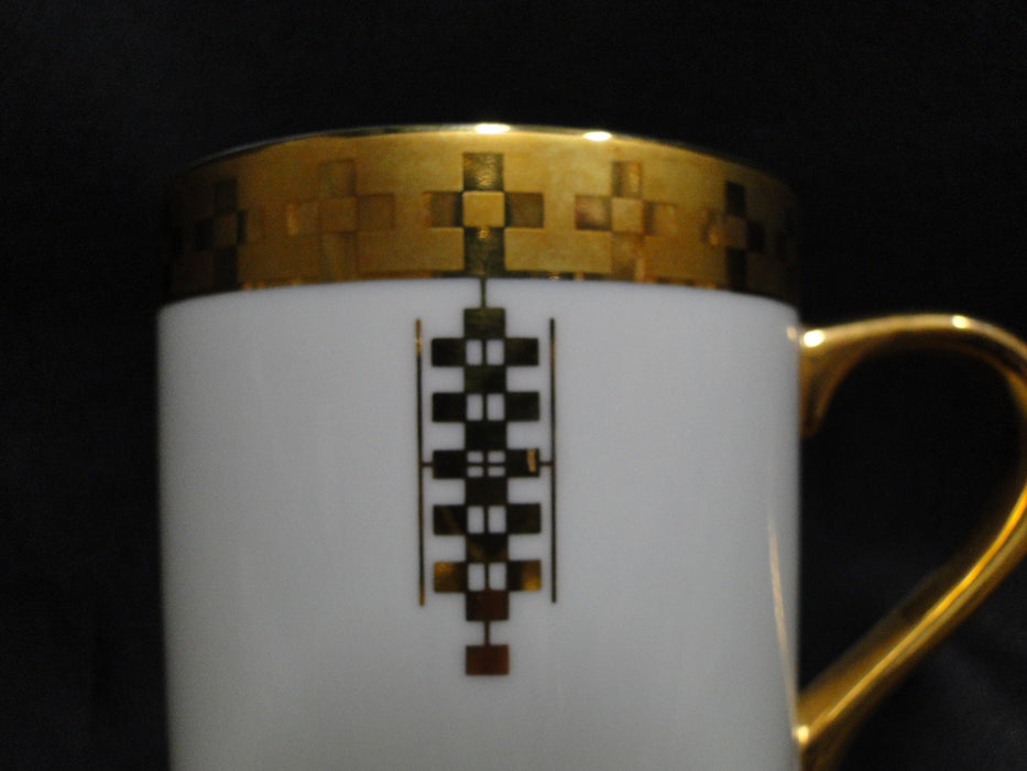 Tiffany Imperial, Frank Lloyd Wright, Gold Squares: Mug (s), 3 1/2" Tall
