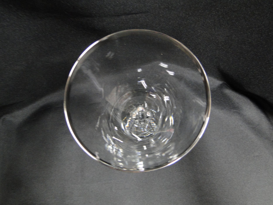 Fostoria Wedding Ring, 1/4" Platinum Trim: Water or Wine Goblet (s), 6 1/4" Tall