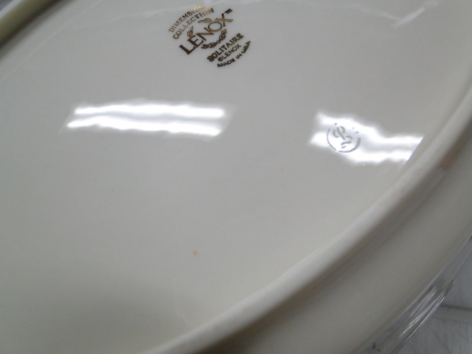 Lenox Solitaire, Ivory w/ Platinum Trim: Oval Serving Bowl, 10 1/4"