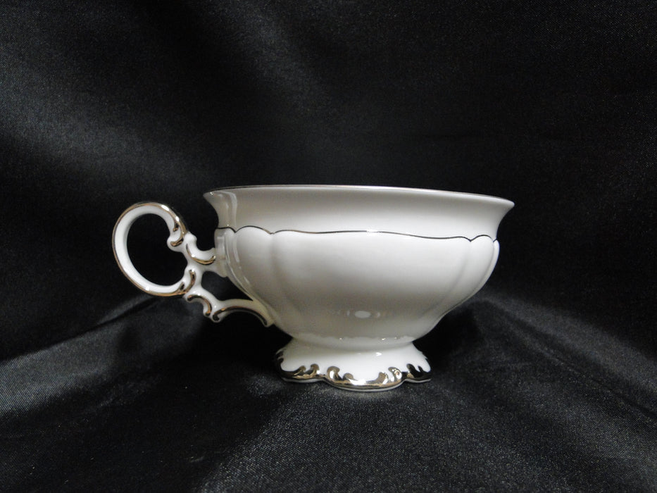 Hutschenreuther Revere, White w/ Platinum: Cup & Saucer Set (s), 2 1/4"