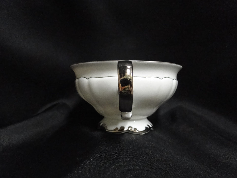 Hutschenreuther Revere, White w/ Platinum: Cup & Saucer Set (s), 2 1/4"