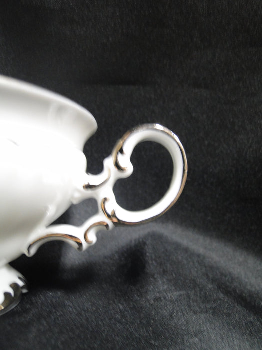 Hutschenreuther Revere, White w/ Platinum: Cup & Saucer Set (s), 2 1/4"