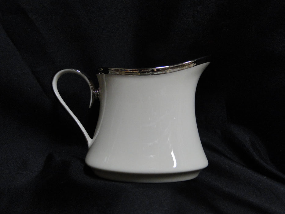 Lenox Solitaire, Ivory w/ Platinum Trim: Creamer / Cream Pitcher, 4" Tall