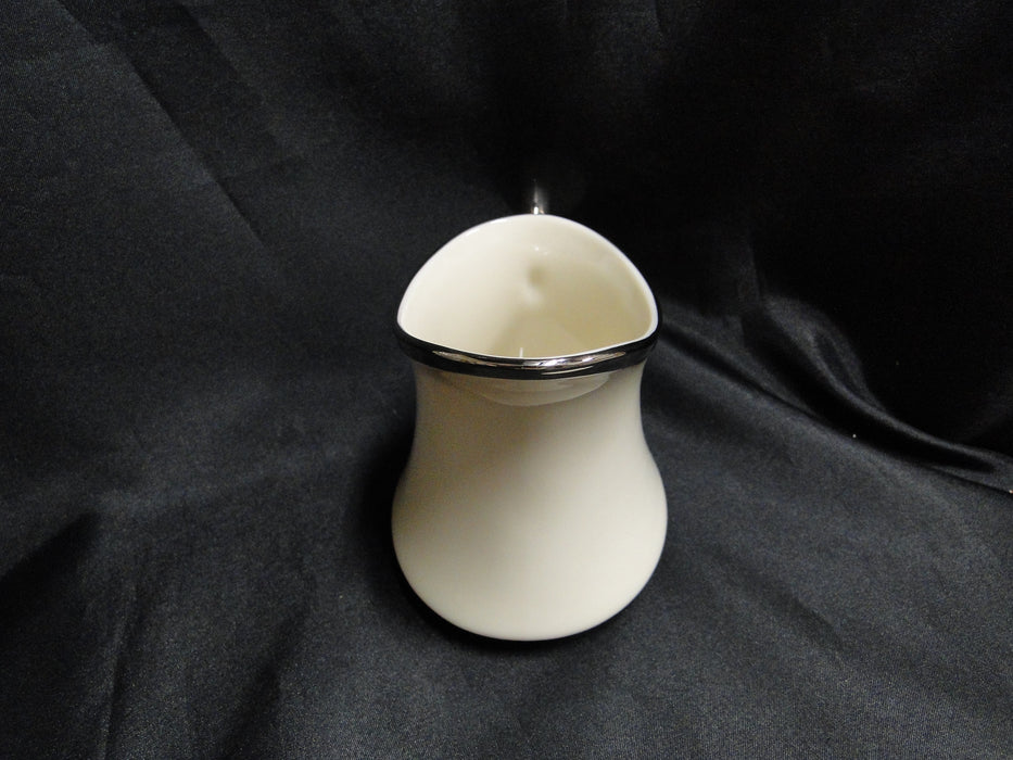 Lenox Solitaire, Ivory w/ Platinum Trim: Creamer / Cream Pitcher, 4" Tall