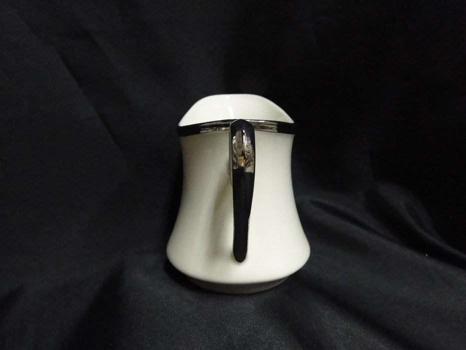 Lenox Solitaire, Ivory w/ Platinum Trim: Creamer / Cream Pitcher, 4" Tall
