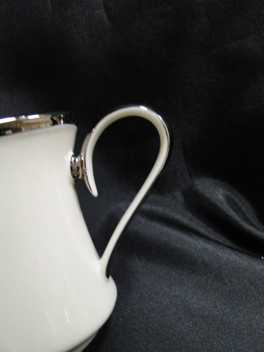 Lenox Solitaire, Ivory w/ Platinum Trim: Creamer / Cream Pitcher, 4" Tall