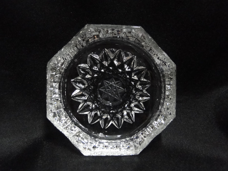 Clear Hobstar Design, Octagonal Shape: Four Slot Ashtray, 3"  -- MG#205